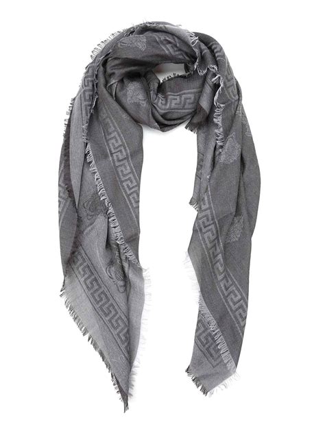 Foulard, sciarpa in lana e seta Versace Black in Silk .